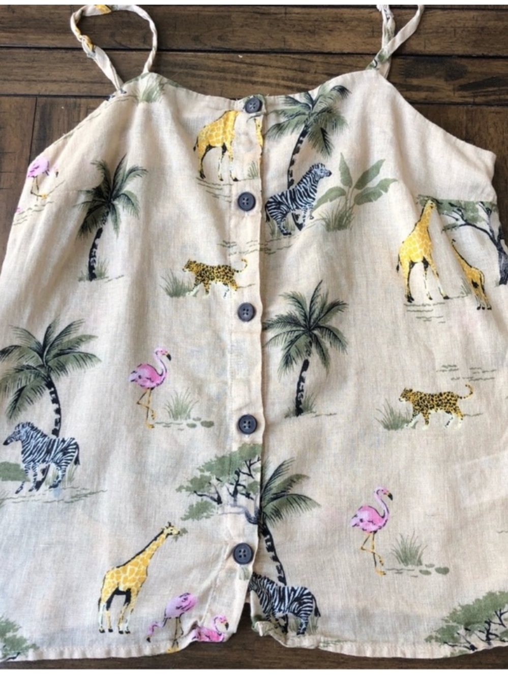 Old Navy Safari Print Linen-Blend Camisole Tank Top Size S